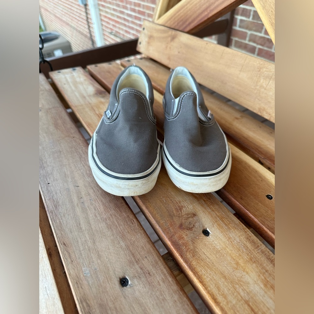 Size 8.5 Gray Slip On Vans